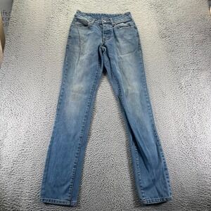 Gray Earth Jeans Womens 26x34 Blue Cotton Denim Skinny Workwear Faded Light Wash